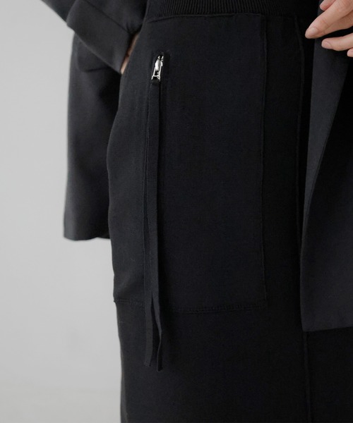 hellam（へラム）の「サイドポケットニットスカート（スカート・レディース・ブラック/グレイッシュベージュ/ホワイト/杢グレー・FREE）」の10枚目の写真