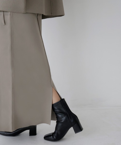 hellam（へラム）の「サイドポケットニットスカート（スカート・レディース・ブラック/グレイッシュベージュ/ホワイト/杢グレー・FREE）」の15枚目の写真