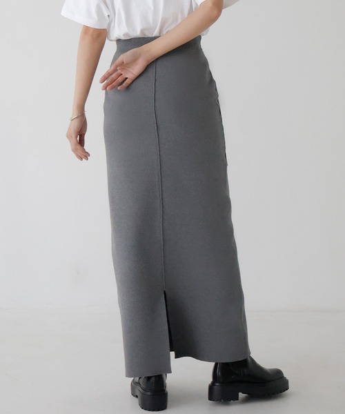 hellam（へラム）の「サイドポケットニットスカート（スカート・レディース・ブラック/グレイッシュベージュ/ホワイト/杢グレー・FREE）」の20枚目の写真