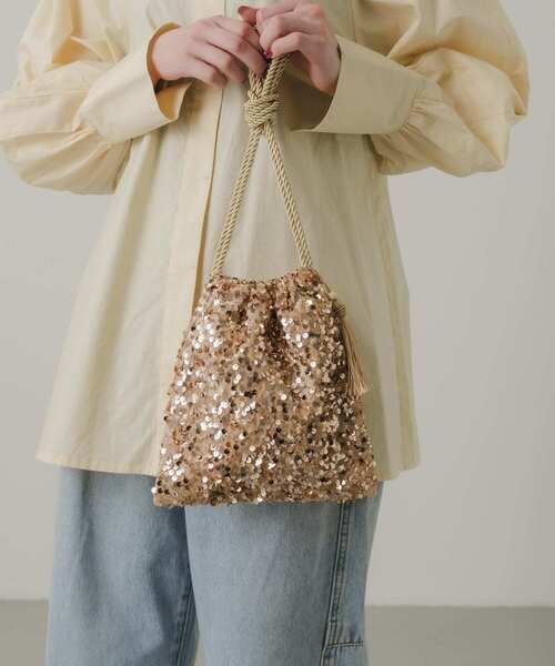 SMELLY（スメリー）の「スパンコールキンチャクショルダー（ショルダーバッグ・レディース・ブラック系その他/ゴールド系その他・-）」の3枚目の写真