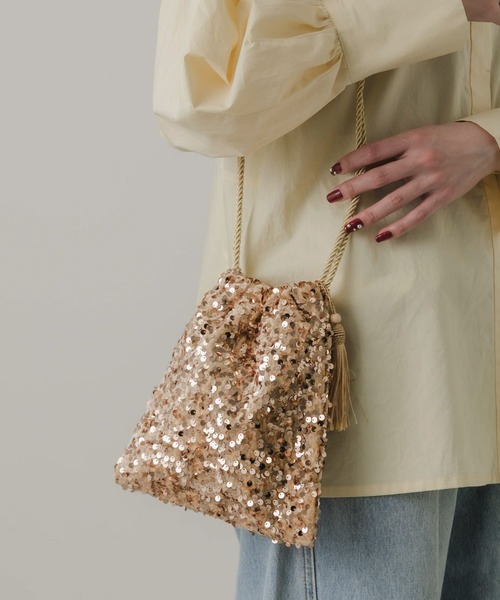 SMELLY（スメリー）の「スパンコールキンチャクショルダー（ショルダーバッグ・レディース・ブラック系その他/ゴールド系その他・-）」の6枚目の写真