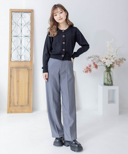 clear（クリア）の「ハトメバー釦ニットカーディガン（カーディガン/ボレロ・レディース・ライトグレー/ブラック/イエロー系その他/オフホワイト・F）」の20枚目の写真