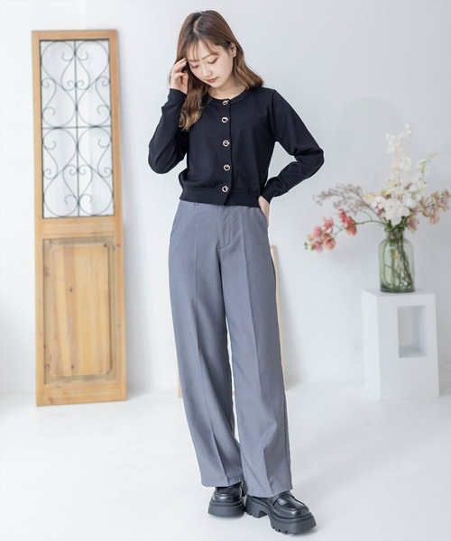 clear（クリア）の「ハトメバー釦ニットカーディガン（カーディガン/ボレロ・レディース・ライトグレー/ブラック/イエロー系その他/オフホワイト・F）」の21枚目の写真