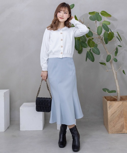 clear（クリア）の「ハトメバー釦ニットカーディガン（カーディガン/ボレロ・レディース・ライトグレー/ブラック/イエロー系その他/オフホワイト・F）」の22枚目の写真