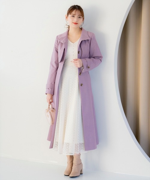 WILLSELECTION（ウィルセレクション）の「スタンドカラーシングルトレンチコート（トレンチコート・レディース・ベージュ/ピンク/ブルー/ラベンダー・FREE）」の11枚目の写真