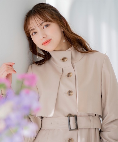 WILLSELECTION（ウィルセレクション）の「スタンドカラーシングルトレンチコート（トレンチコート・レディース・ベージュ/ピンク/ブルー/ラベンダー・FREE）」の9枚目の写真
