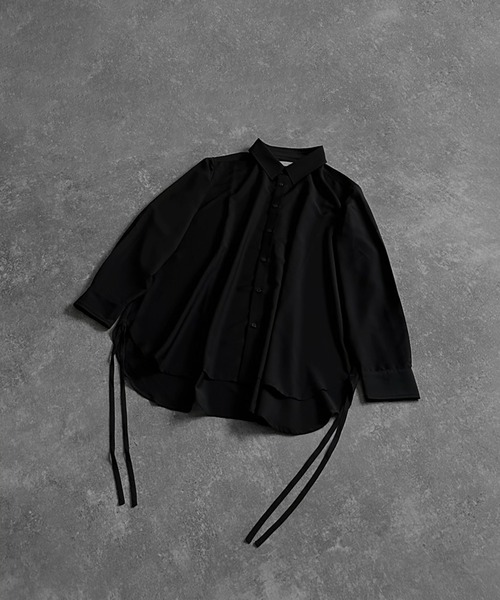 SERACE】Oversize side cord sheer shirt / オーバーサイズ