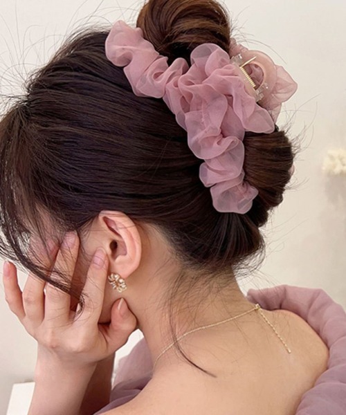 Miniministore（ミニミニストア）の「ヘアクリップ フリル バンスクリップ（バレッタ/ヘアクリップ・レディース・アイボリー/ブラック/ベージュ/ピンク・FREE）」の4枚目の写真