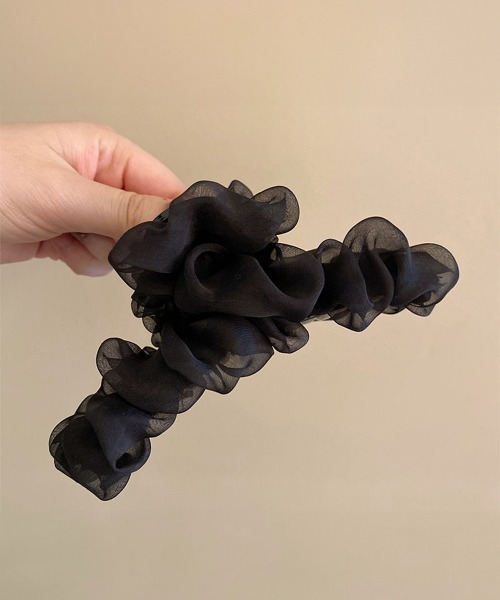 Miniministore（ミニミニストア）の「ヘアクリップ フリル バンスクリップ（バレッタ/ヘアクリップ・レディース・アイボリー/ブラック/ベージュ/ピンク・FREE）」の7枚目の写真