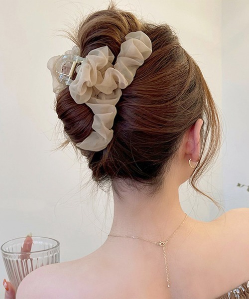 Miniministore（ミニミニストア）の「ヘアクリップ フリル バンスクリップ（バレッタ/ヘアクリップ・レディース・アイボリー/ブラック/ベージュ/ピンク・FREE）」の9枚目の写真