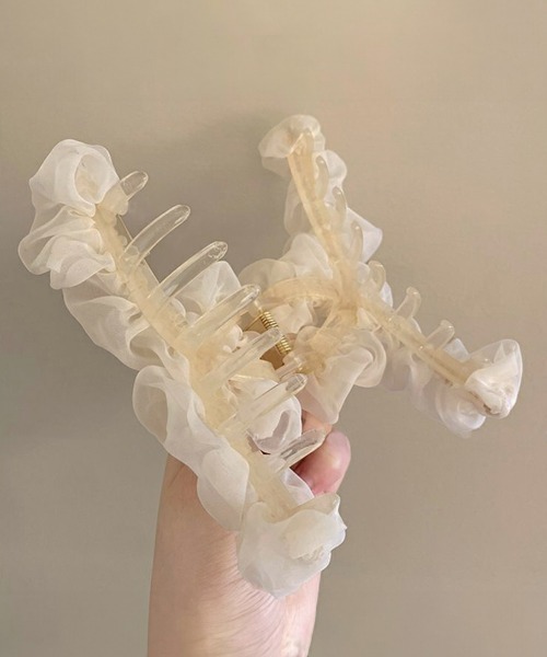 Miniministore（ミニミニストア）の「ヘアクリップ フリル バンスクリップ（バレッタ/ヘアクリップ・レディース・アイボリー/ブラック/ベージュ/ピンク・FREE）」の15枚目の写真