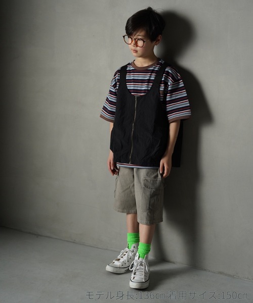 MAKE YOUR DAY（メイクユアデイ）の「オーバーダイカットソーカーゴパンツ■150.160cm（カーゴパンツ・キッズ・グレー/ベージュ/オレンジ/イエロー・150/160）」の15枚目の写真