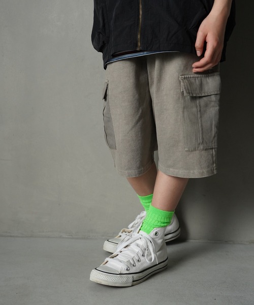 MAKE YOUR DAY（メイクユアデイ）の「オーバーダイカットソーカーゴパンツ■150.160cm（カーゴパンツ・キッズ・グレー/ベージュ/オレンジ/イエロー・150/160）」の14枚目の写真