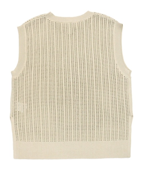Pitta Re:)（ピッタリ）の「透かし編みニットベスト（ベスト・レディース・ナチュラル/ブルーグリーン/イエロー・M/L/LL）」の4枚目の写真