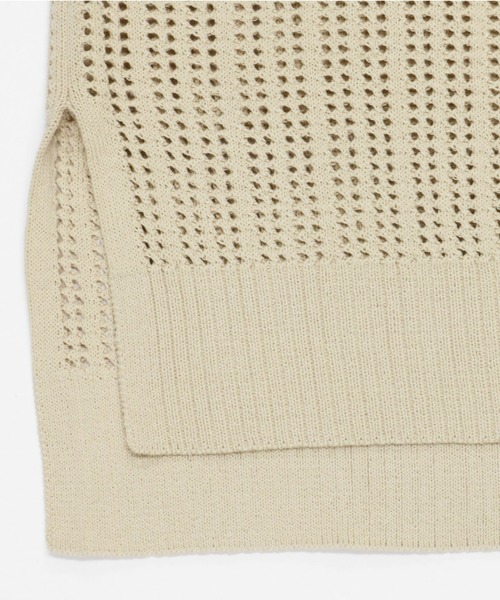 Pitta Re:)（ピッタリ）の「透かし編みニットベスト（ベスト・レディース・ナチュラル/ブルーグリーン/イエロー・M/L/LL）」の5枚目の写真