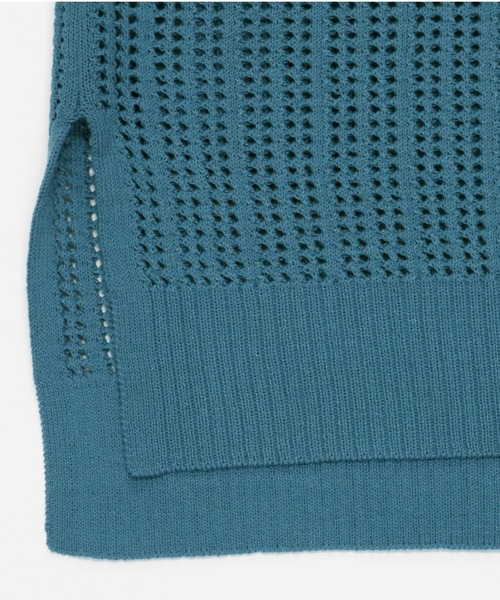 Pitta Re:)（ピッタリ）の「透かし編みニットベスト（ベスト・レディース・ナチュラル/ブルーグリーン/イエロー・M/L/LL）」の7枚目の写真