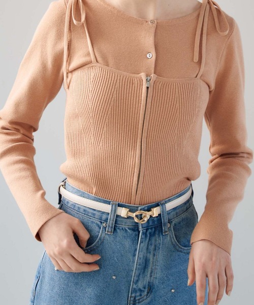 archives(アルシーヴ)の「クロスバックルベルト(ベルト・レディース・ブラック/ホワイト/ダークブラウン・FREE)」の2枚目の写真