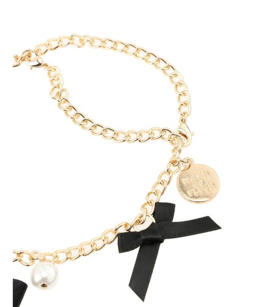 Maison de FLEUR（メゾンドフルール）の「ビジューリボンパールバッグチャーム（チャーム・レディース・アイボリー/ブラック/ピンクベージュ・FREE）」の5枚目の写真