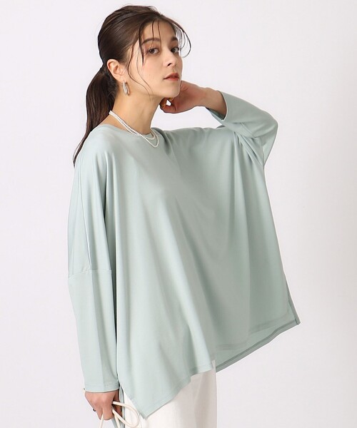 SHOO・LA・RUE（シューラルー）の「◆【体型カバー】ずっと触れていたくなる とろみワイド ドルマントップス（Tシャツ/カットソー・レディース・ブラック系2/ベージュ/ホワイト/グリーン系・00）」の4枚目の写真