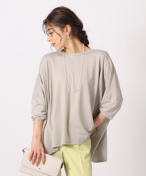 SHOO・LA・RUE（シューラルー）の「◆【体型カバー】ずっと触れていたくなる とろみワイド ドルマントップス（Tシャツ/カットソー・レディース・ブラック系2/ベージュ/ホワイト/グリーン系・00）」の3枚目の写真