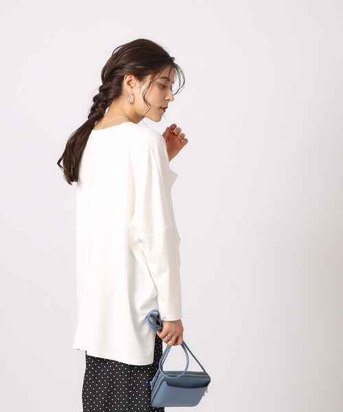 SHOO・LA・RUE（シューラルー）の「◆【体型カバー】ずっと触れていたくなる とろみワイド ドルマントップス（Tシャツ/カットソー・レディース・ブラック系2/ベージュ/ホワイト/グリーン系・00）」の7枚目の写真