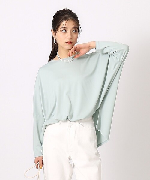 SHOO・LA・RUE（シューラルー）の「◆【体型カバー】ずっと触れていたくなる とろみワイド ドルマントップス（Tシャツ/カットソー・レディース・ブラック系2/ベージュ/ホワイト/グリーン系・00）」の11枚目の写真