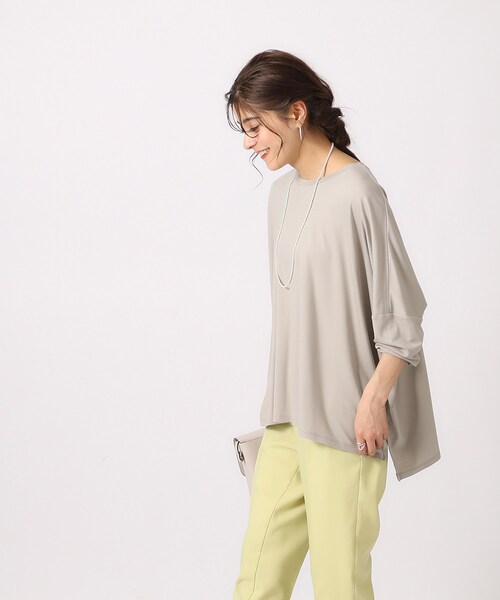 SHOO・LA・RUE（シューラルー）の「◆【体型カバー】ずっと触れていたくなる とろみワイド ドルマントップス（Tシャツ/カットソー・レディース・ブラック系2/ベージュ/ホワイト/グリーン系・00）」の14枚目の写真