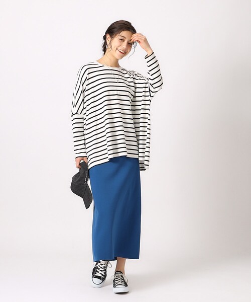 SHOO・LA・RUE（シューラルー）の「◆【体型カバー】ずっと触れていたくなる とろみワイド ドルマントップス（Tシャツ/カットソー・レディース・ブラック系2/ベージュ/ホワイト/グリーン系・00）」の17枚目の写真