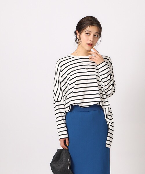 SHOO・LA・RUE（シューラルー）の「◆【体型カバー】ずっと触れていたくなる とろみワイド ドルマントップス（Tシャツ/カットソー・レディース・ブラック系2/ベージュ/ホワイト/グリーン系・00）」の18枚目の写真