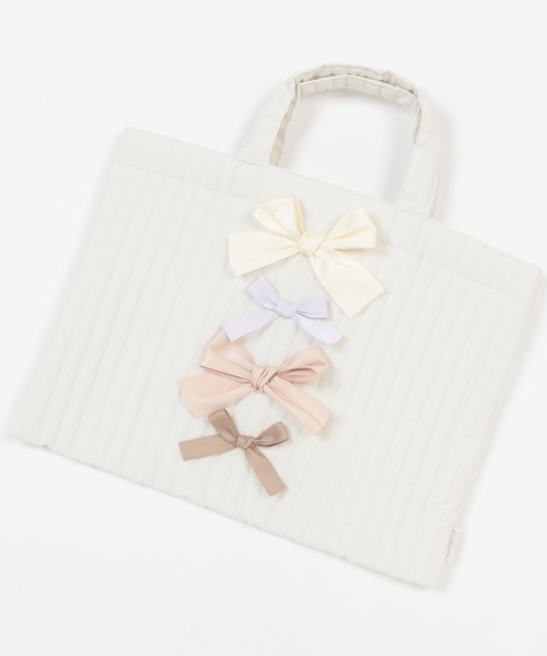 petit main（プティマイン）の「イブルアソートレッスンバッグ（トートバッグ・キッズ・アイボリー/ネイビー/モカ/ライトベージュ・FREE）」の2枚目の写真