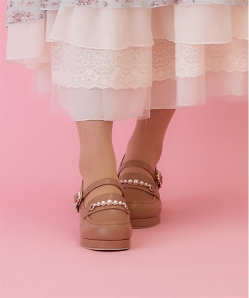 axes femme（アクシーズファム）の「パールビット付ローファー（ローファー・レディース・ブラック/キナリ/ベージュ・MEDIUM/LARGE）」の3枚目の写真