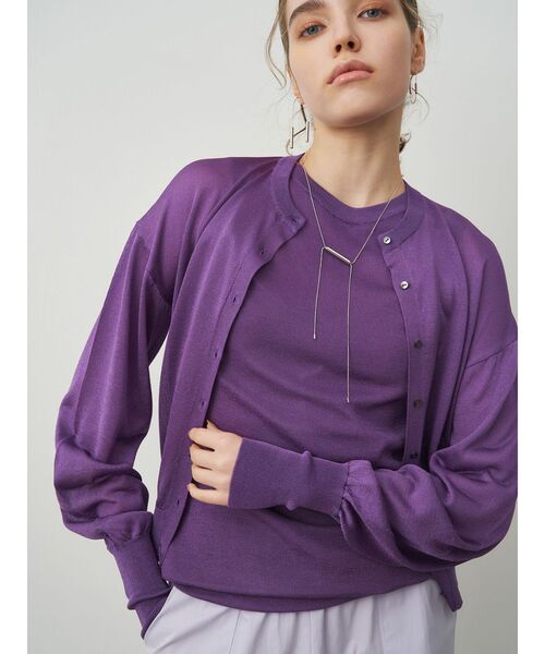 ELENDEEK(エレンディーク)の「コンパクトアセテートカーディガン(カーディガン/ボレロ・レディース・オフホワイト/ブラック/グリーン/パープル/ベージュ・FREE)」の21枚目の写真