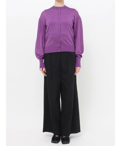 ELENDEEK(エレンディーク)の「コンパクトアセテートカーディガン(カーディガン/ボレロ・レディース・オフホワイト/ブラック/グリーン/パープル/ベージュ・FREE)」の8枚目の写真