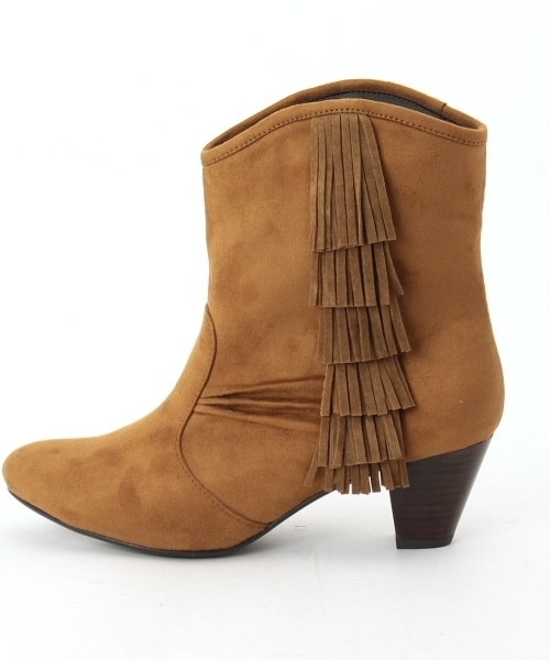 grove（グローブ）の「サイドフリンジショートブーツ（ブーツ・レディース・ブラウン/ブラウン系1/ブラック・30/40/50）」の4枚目の写真