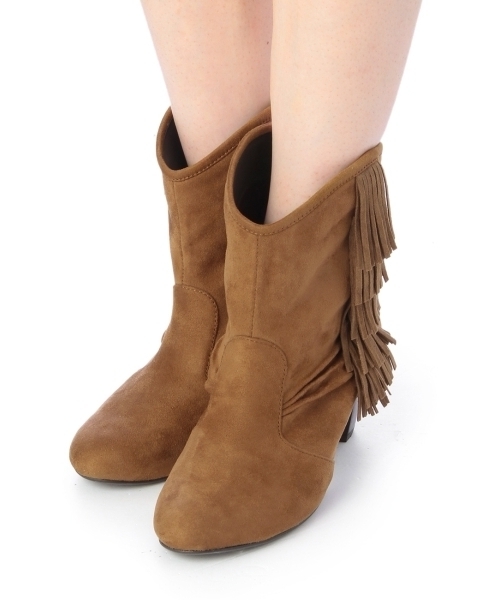 grove（グローブ）の「サイドフリンジショートブーツ（ブーツ・レディース・ブラウン/ブラウン系1/ブラック・30/40/50）」の8枚目の写真