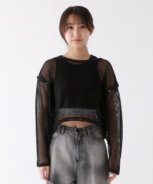 repipi armario(レピピ アルマリオ)の「メッシュ2WAYトップス(その他トップス・キッズ・ブラック/ホワイト/ライム・MEDIUM/LARGE/SMALL)」の7枚目の写真