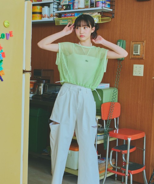repipi armario(レピピ アルマリオ)の「メッシュ2WAYトップス(その他トップス・キッズ・ブラック/ホワイト/ライム・MEDIUM/LARGE/SMALL)」の19枚目の写真