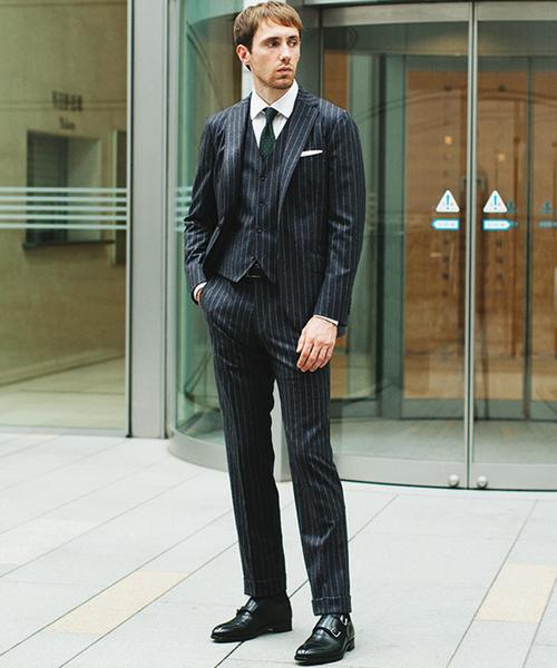 green label relaxing（グリーンレーベルリラクシング）の「[カノニコ] CN CH/ST RG SLIM NP パンツ◆（スーツパンツ・メンズ・ダークグレー/ネイビー・84ｃｍ/76ｃｍ/80ｃｍ/92cm/72cm/88ｃｍ）」の16枚目の写真