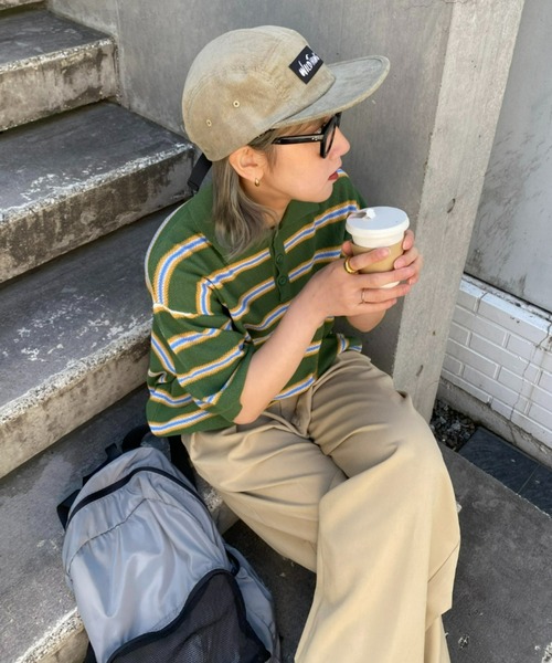 CIAOPANIC TYPY(チャオパニックティピー)の「【WEB限定】【UNISEX】レトロボーダーニットポロ(ポロシャツ・メンズ・グレー/イエロー/グリーン・MEDIUM/LARGE)」の20枚目の写真