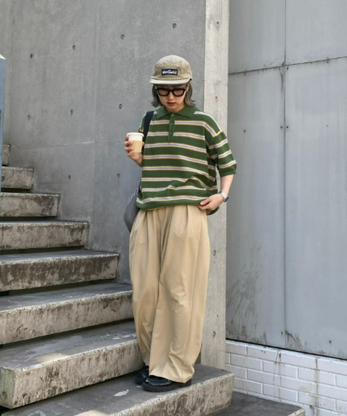 CIAOPANIC TYPY(チャオパニックティピー)の「【WEB限定】【UNISEX】レトロボーダーニットポロ(ポロシャツ・メンズ・グレー/イエロー/グリーン・MEDIUM/LARGE)」の21枚目の写真