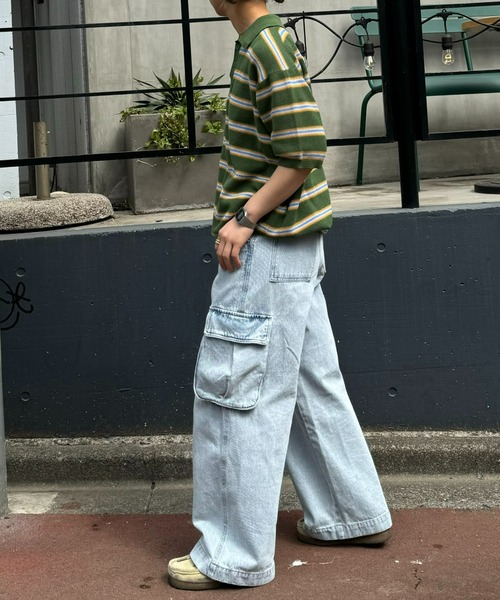 CIAOPANIC TYPY(チャオパニックティピー)の「【WEB限定】【UNISEX】レトロボーダーニットポロ(ポロシャツ・メンズ・グレー/イエロー/グリーン・MEDIUM/LARGE)」の17枚目の写真