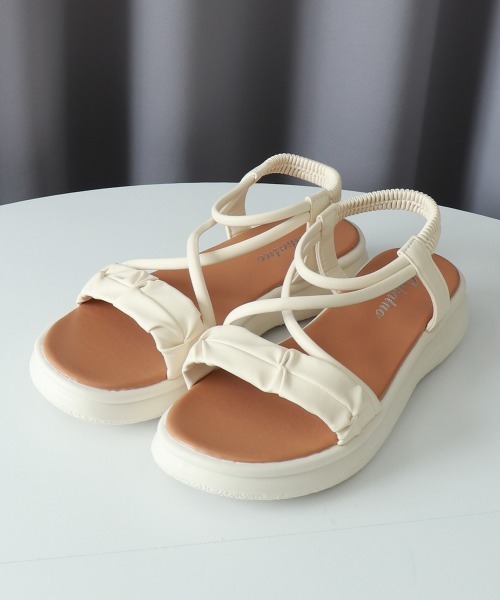厚底サンダルストラップ美脚韓国夏