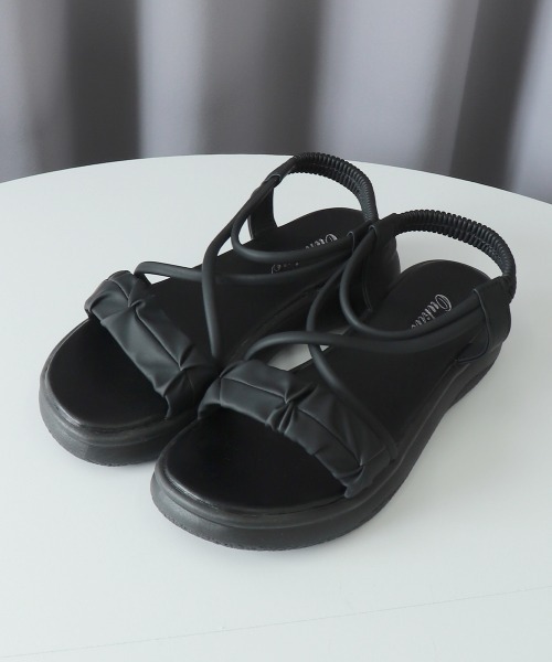 厚底サンダルストラップ美脚韓国夏