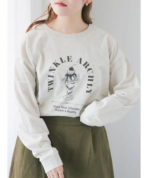 ehka sopo（エヘカソポ）の「パフェプリントロンT（Tシャツ/カットソー・レディース・キナリ/オフホワイト/グレー・F）」の22枚目の写真