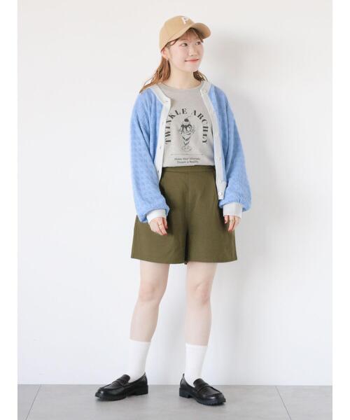 ehka sopo（エヘカソポ）の「パフェプリントロンT（Tシャツ/カットソー・レディース・キナリ/オフホワイト/グレー・F）」の20枚目の写真