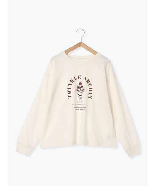 ehka sopo（エヘカソポ）の「パフェプリントロンT（Tシャツ/カットソー・レディース・キナリ/オフホワイト/グレー・F）」の13枚目の写真