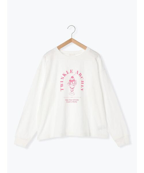 ehka sopo（エヘカソポ）の「パフェプリントロンT（Tシャツ/カットソー・レディース・キナリ/オフホワイト/グレー・F）」の12枚目の写真