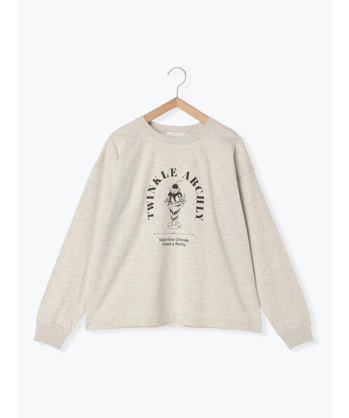 ehka sopo（エヘカソポ）の「パフェプリントロンT（Tシャツ/カットソー・レディース・キナリ/オフホワイト/グレー・F）」の11枚目の写真