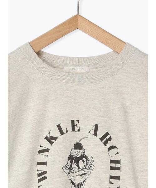 ehka sopo（エヘカソポ）の「パフェプリントロンT（Tシャツ/カットソー・レディース・キナリ/オフホワイト/グレー・F）」の9枚目の写真