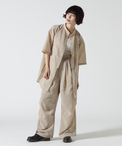 schott（ショット）の「ShottｘRUMBLE RED (ショットｘランブルレッド) SLUB CHIFFON CARGO PANTS（カーゴパンツ・レディース・ベージュ/チャコールグレー・F）」の22枚目の写真